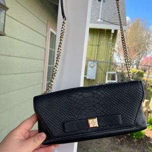 Kate Spade Black snakeskin crossbody bag with adjustable strap